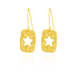 Hammered Finish Star Earrings