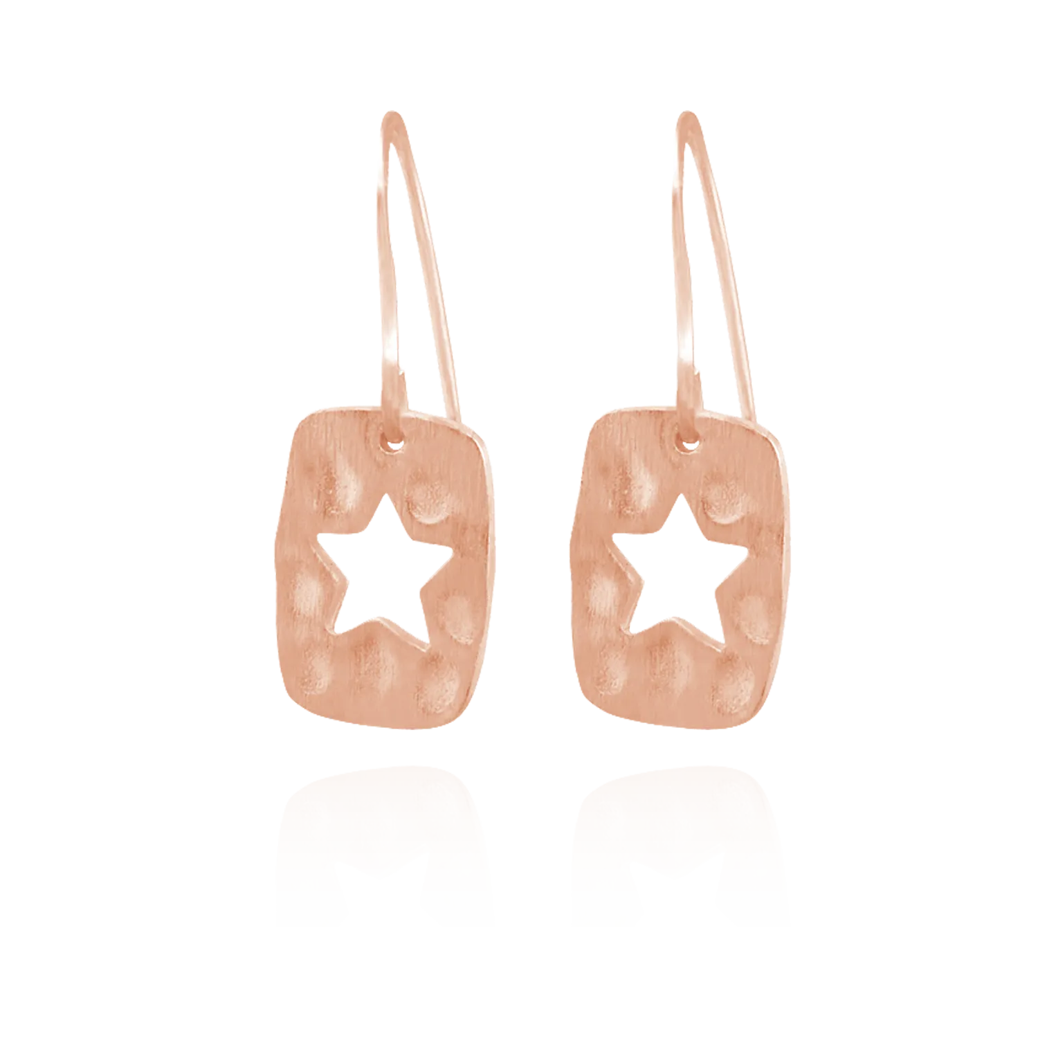 Hammered Finish Star Earrings