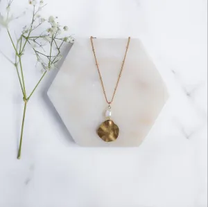 Hammered Freshwater Pearl Pendant