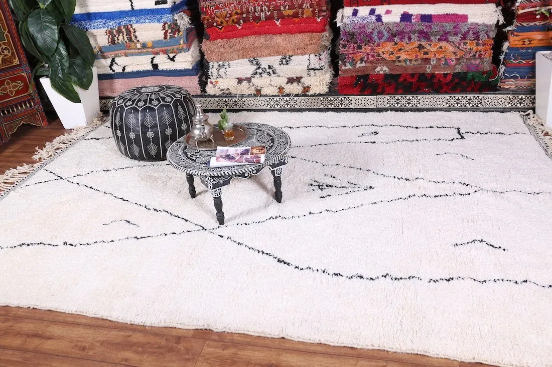Handmade Beni Ourain Rug - Moroccan Rug Carpet - Custom Rug