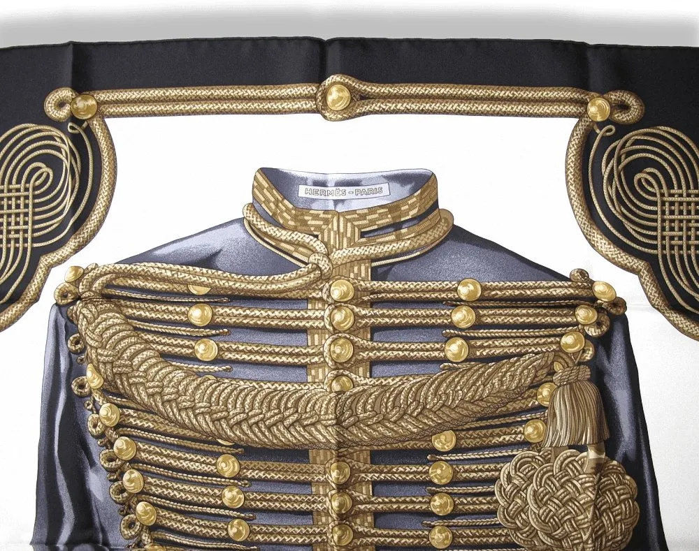 Hermes Special Limited Issue 2011 BERLIN Black Aged Gold Grey BRANDEBOURG Twill 90cm NIB!