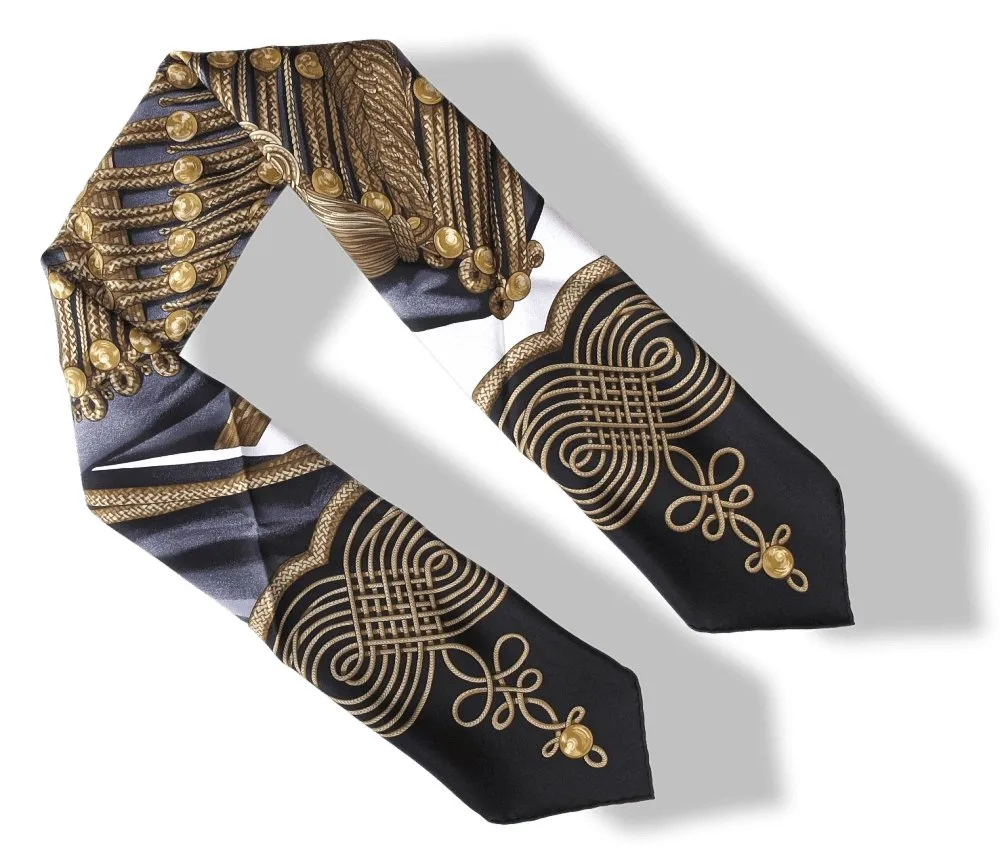 Hermes Special Limited Issue 2011 BERLIN Black Aged Gold Grey BRANDEBOURG Twill 90cm NIB!