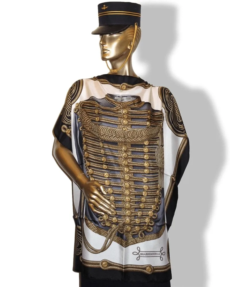 Hermes Special Limited Issue 2011 BERLIN Black Aged Gold Grey BRANDEBOURG Twill 90cm NIB!