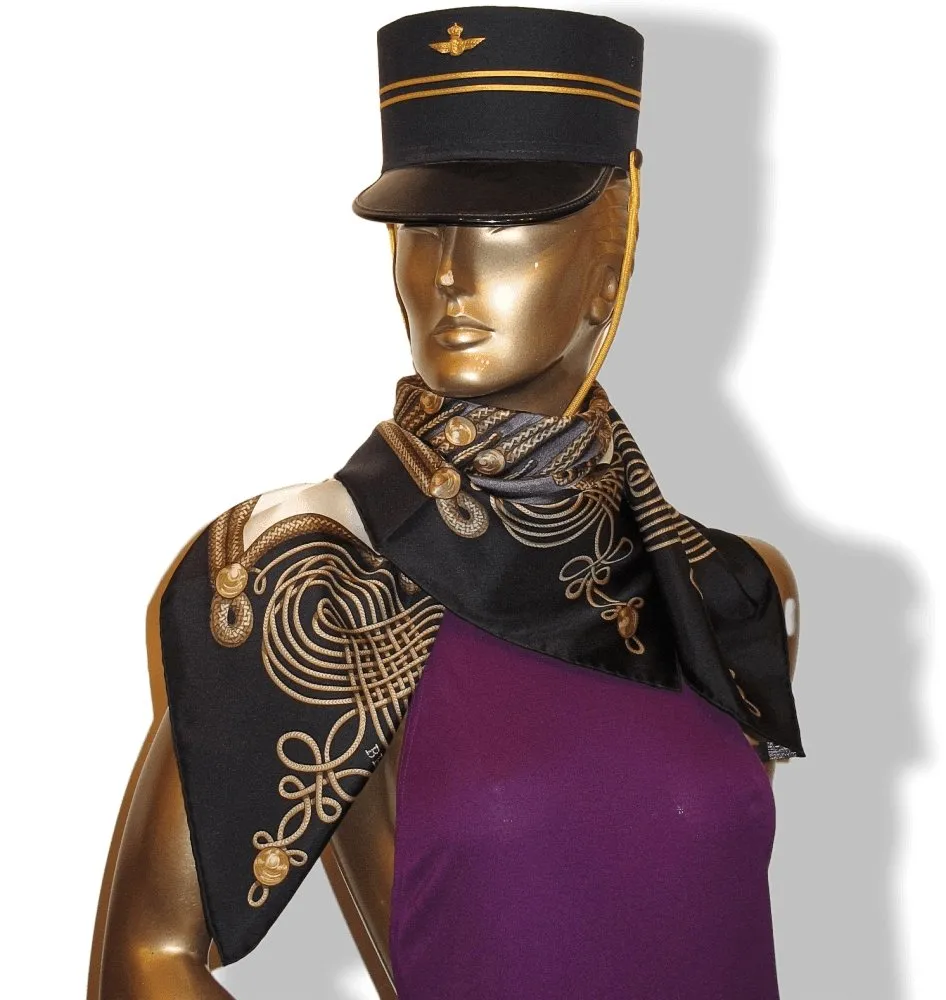 Hermes Special Limited Issue 2011 BERLIN Black Aged Gold Grey BRANDEBOURG Twill 90cm NIB!