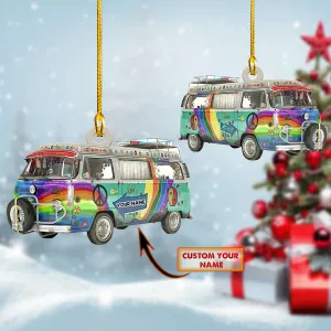 Hippie Car - Custom Shaped Ornament 3979