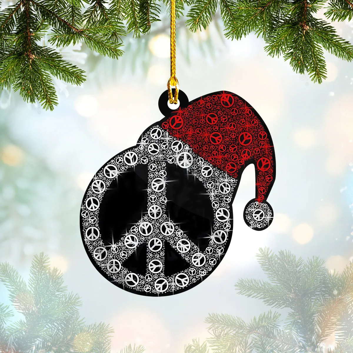 Hippie - Christmas - Shaped Ornament 03