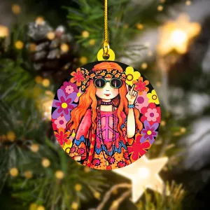 Hippie - Custom Shaped Ornament 03