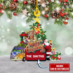 Hippie Merry Christmas - Shaped Ornament 02