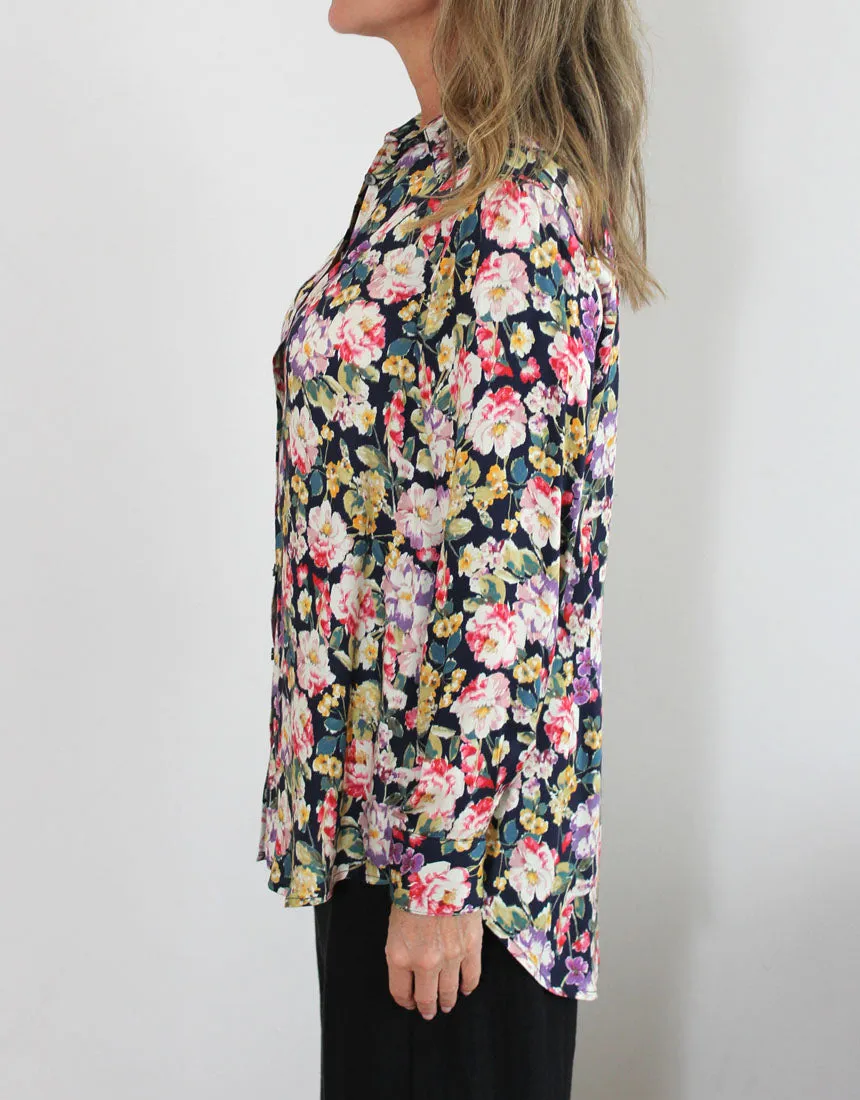 Indigo Shirt - Camelia Print