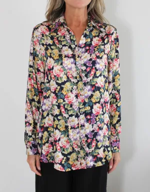 Indigo Shirt - Camelia Print