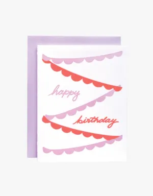 Ink Paper Crafts Happy Birthday Cursive Greeting Card