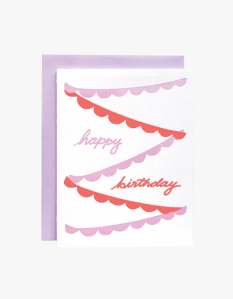 Ink Paper Crafts Happy Birthday Cursive Greeting Card