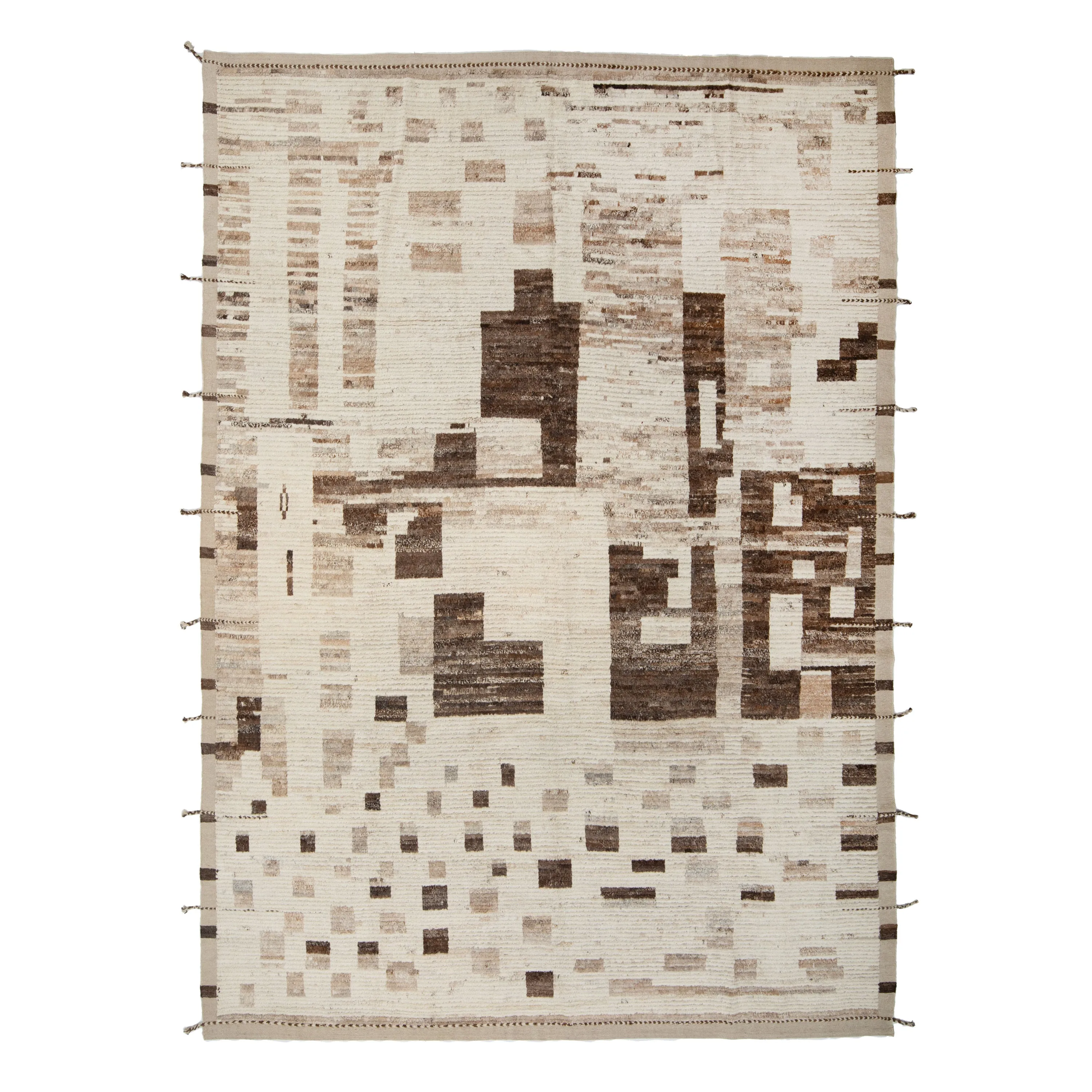 Ivory Zameen Transitional Wool Rug - 9' x 12'4"