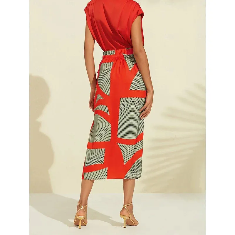 Jessica - eye-catching red midi dress with a v-neck