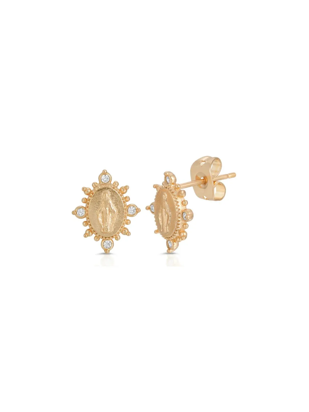 Joy Dravecky Lady of Lourdes Stud in Gold