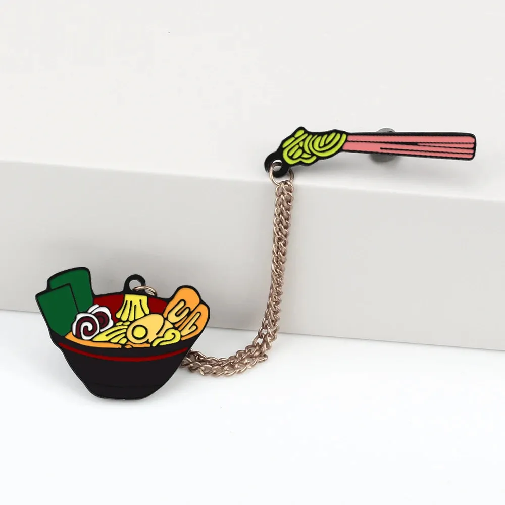 Kawaii Japanese Food Lapel Pins 🍣🥢 Cute Salmon Sushi & Ramen Brooches ✨ Fun Enamel Badges for Kids & Girls 🎀 Adorable Jewelry Gift!