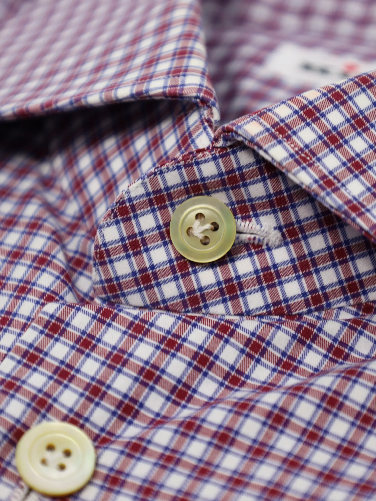 Kiton Red Geomteric Cotton Shirt