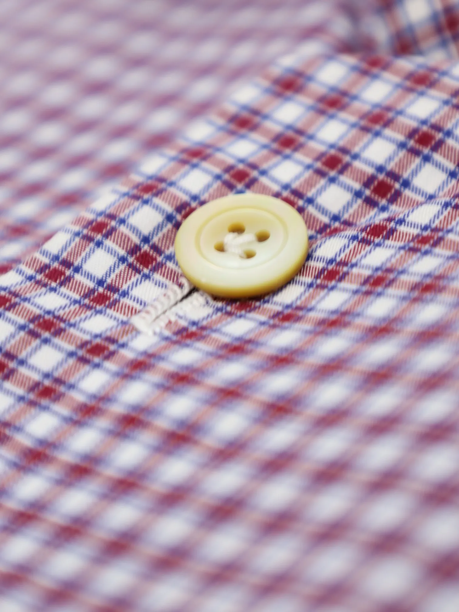 Kiton Red Geomteric Cotton Shirt