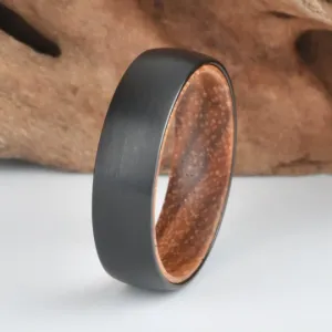 Koa Wood Tungsten Men's Wedding Band 6MM