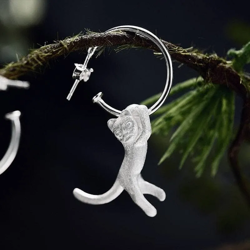 Kung Fu Cat Drop Earrings