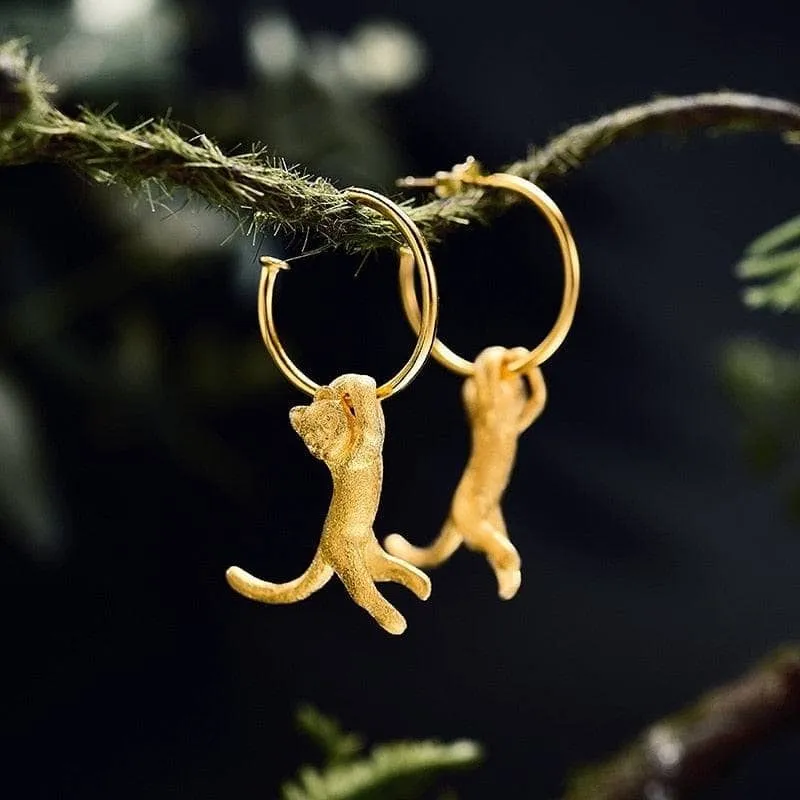 Kung Fu Cat Drop Earrings