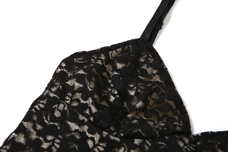 Lace low-cut fitted hip-hugging dress S-240501-38