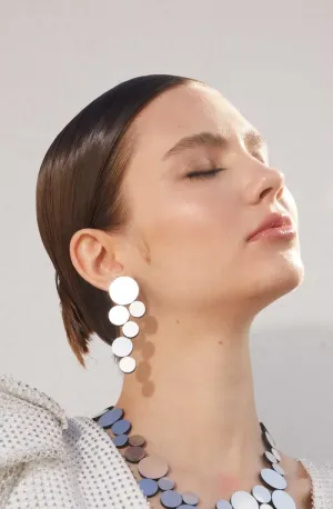 Large Abstraction Earrings in Silver
