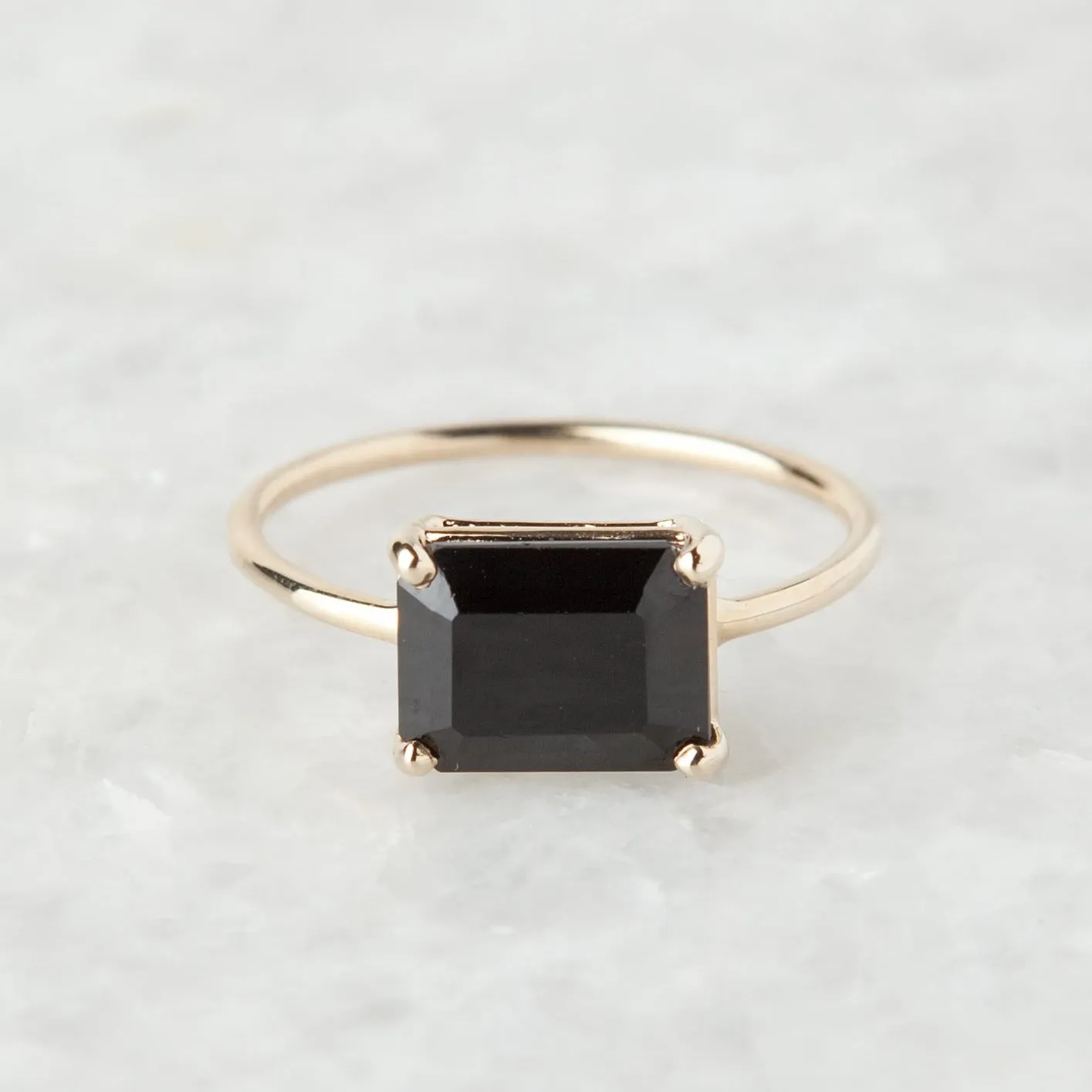 Large East West Onyx Ring