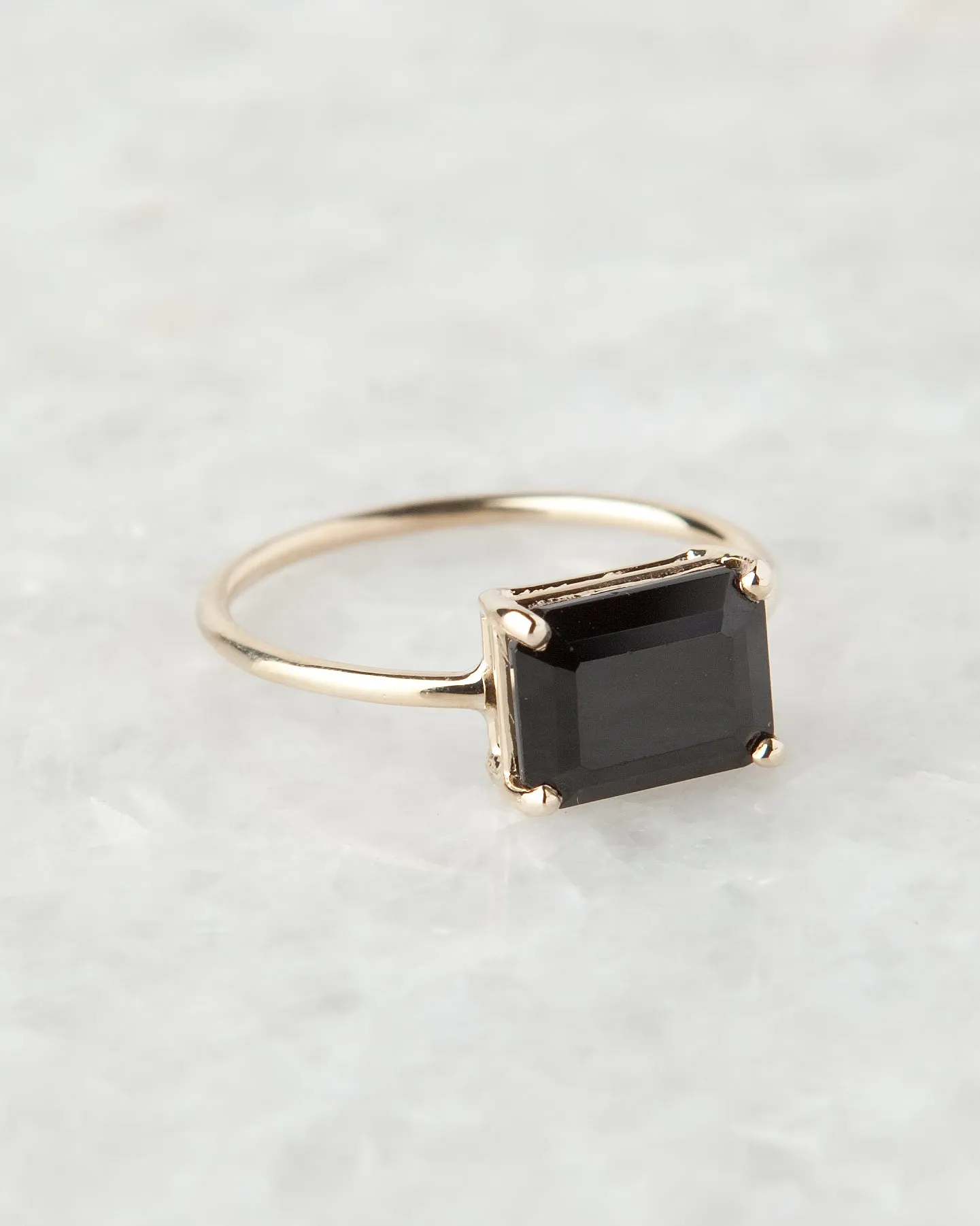 Large East West Onyx Ring
