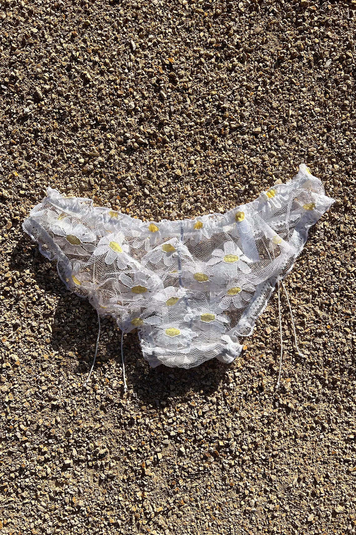 LAST ONE! Anaphora Panty in Sheer Upcycled Vintage Daisy Tulle Mesh