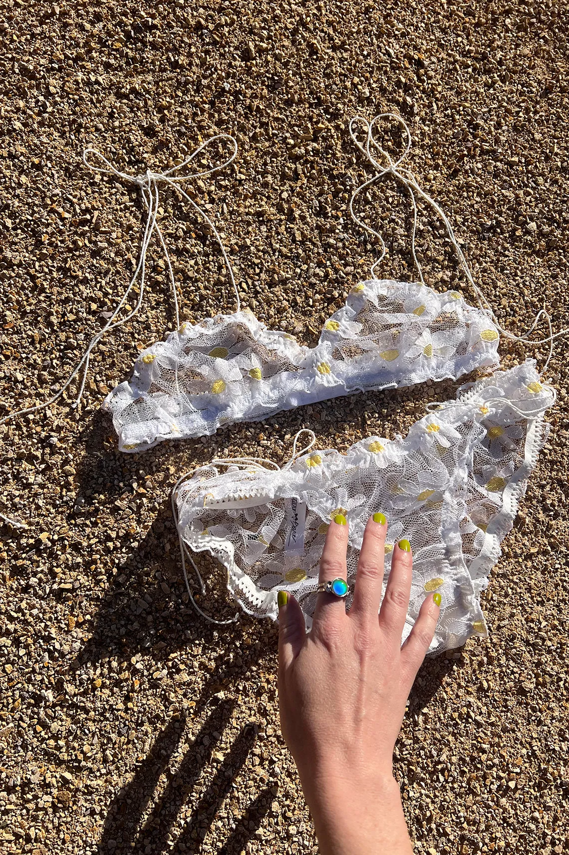 LAST ONE! Anaphora Panty in Sheer Upcycled Vintage Daisy Tulle Mesh