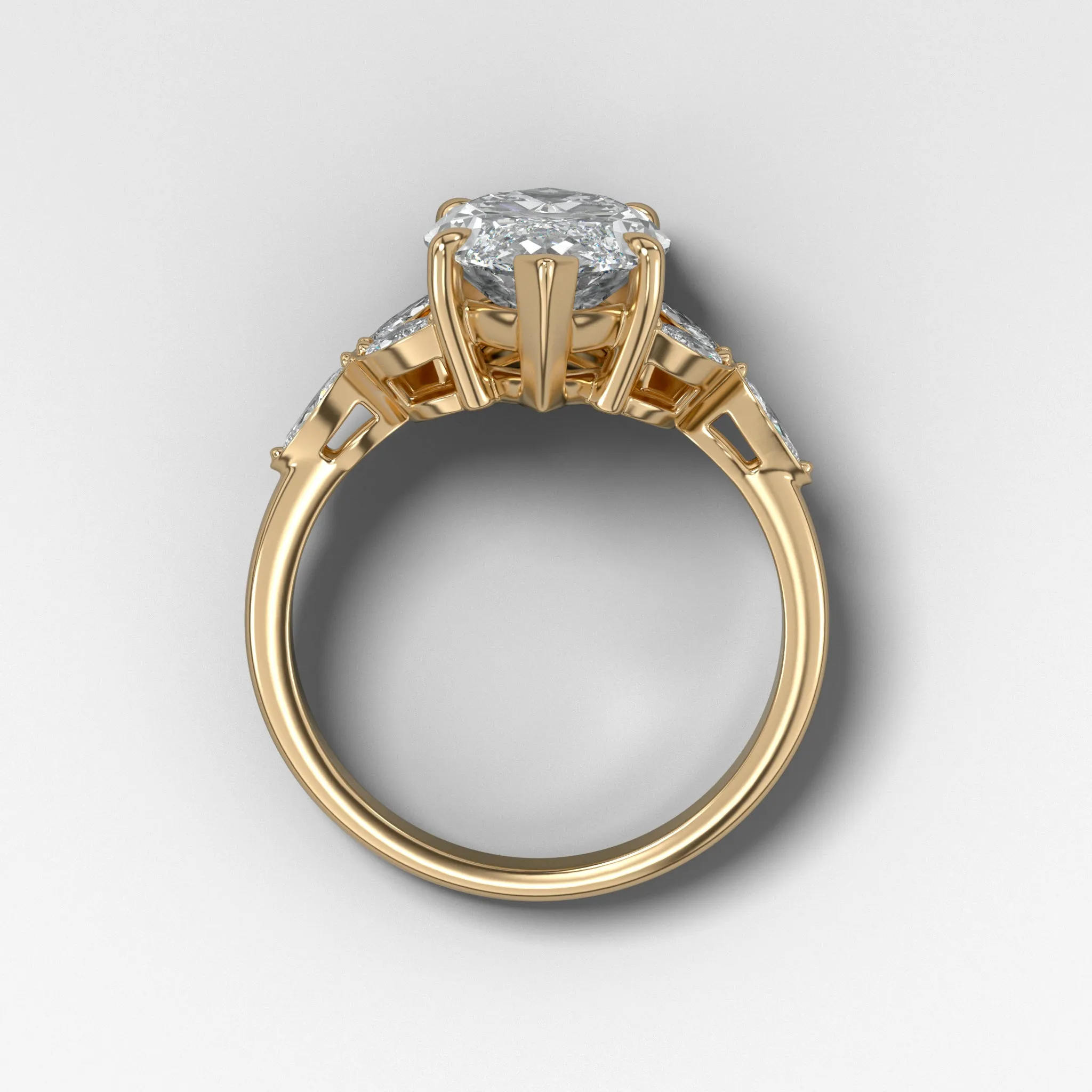 Laurel Engagement  Ring With North South Marquise Cut Diamond