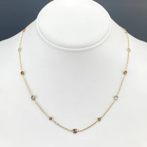 LAYAWAY: PAYMENT 2 OF 6: 2.50ctw Rose cut diamonds by the yard necklace in 18k yellow gold