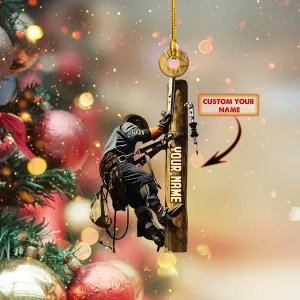 Lineman - Custom Shaped Ornament 09