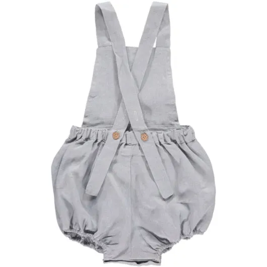 Linen Romper, Grey