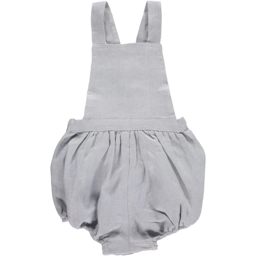 Linen Romper, Grey
