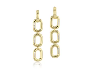 Link Triple Drop Huggie Earrings
