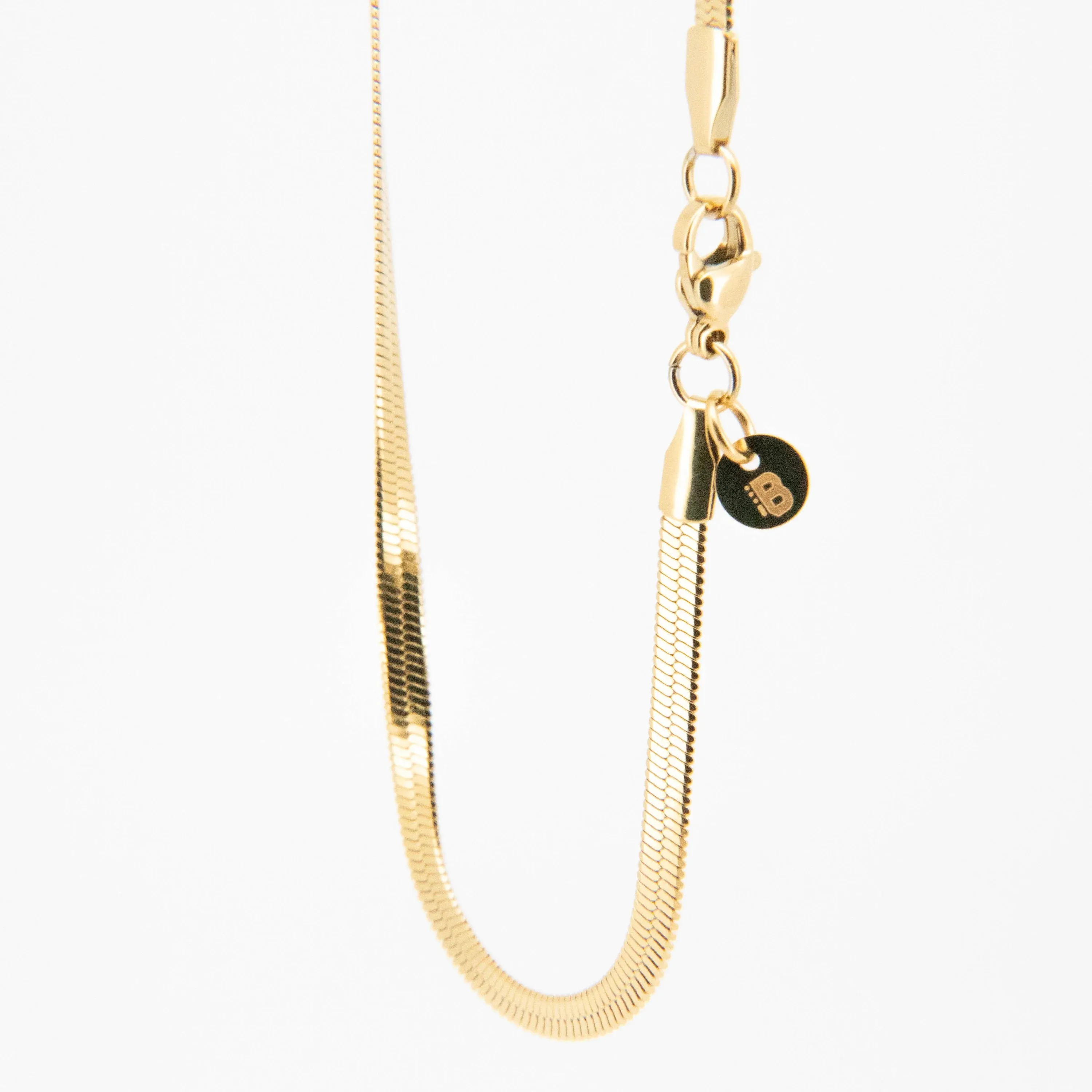 Lucio Golden Herringbone Chain Necklace