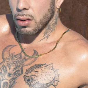 Lucio Golden Herringbone Chain Necklace