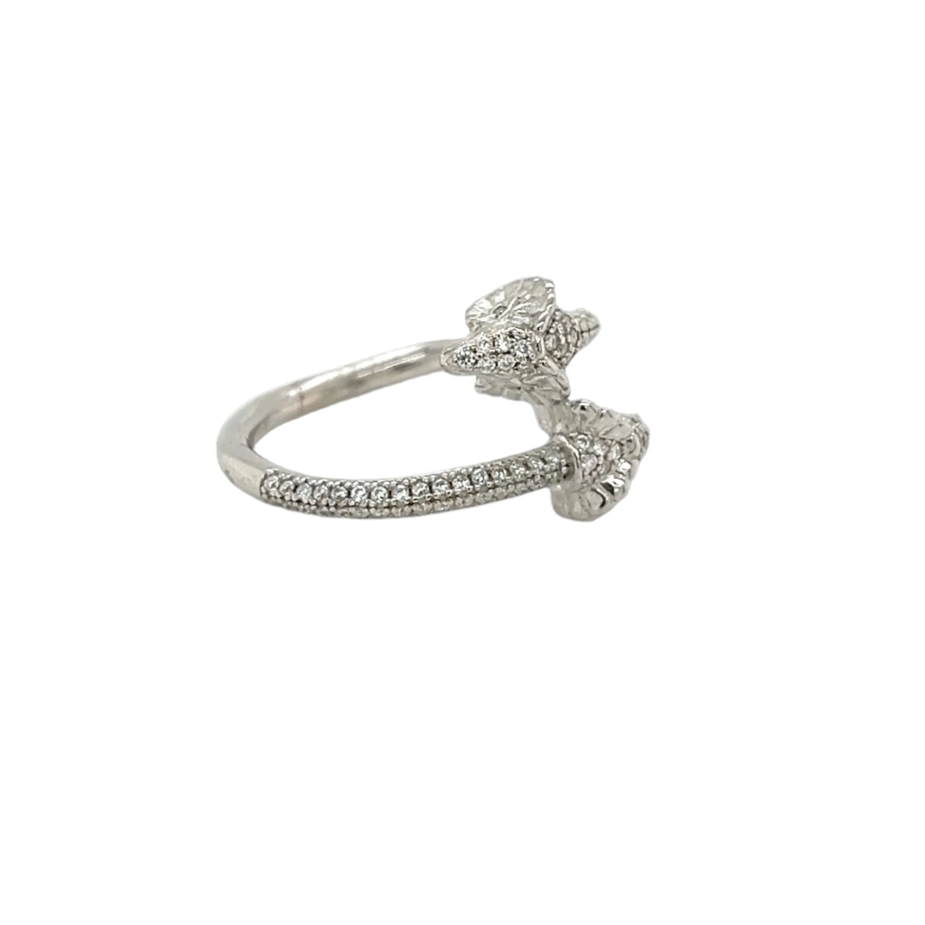 Majestic Duo Lab-Created Moissanite Double Goat Head Sterling Silver Fine Ring - M1058519