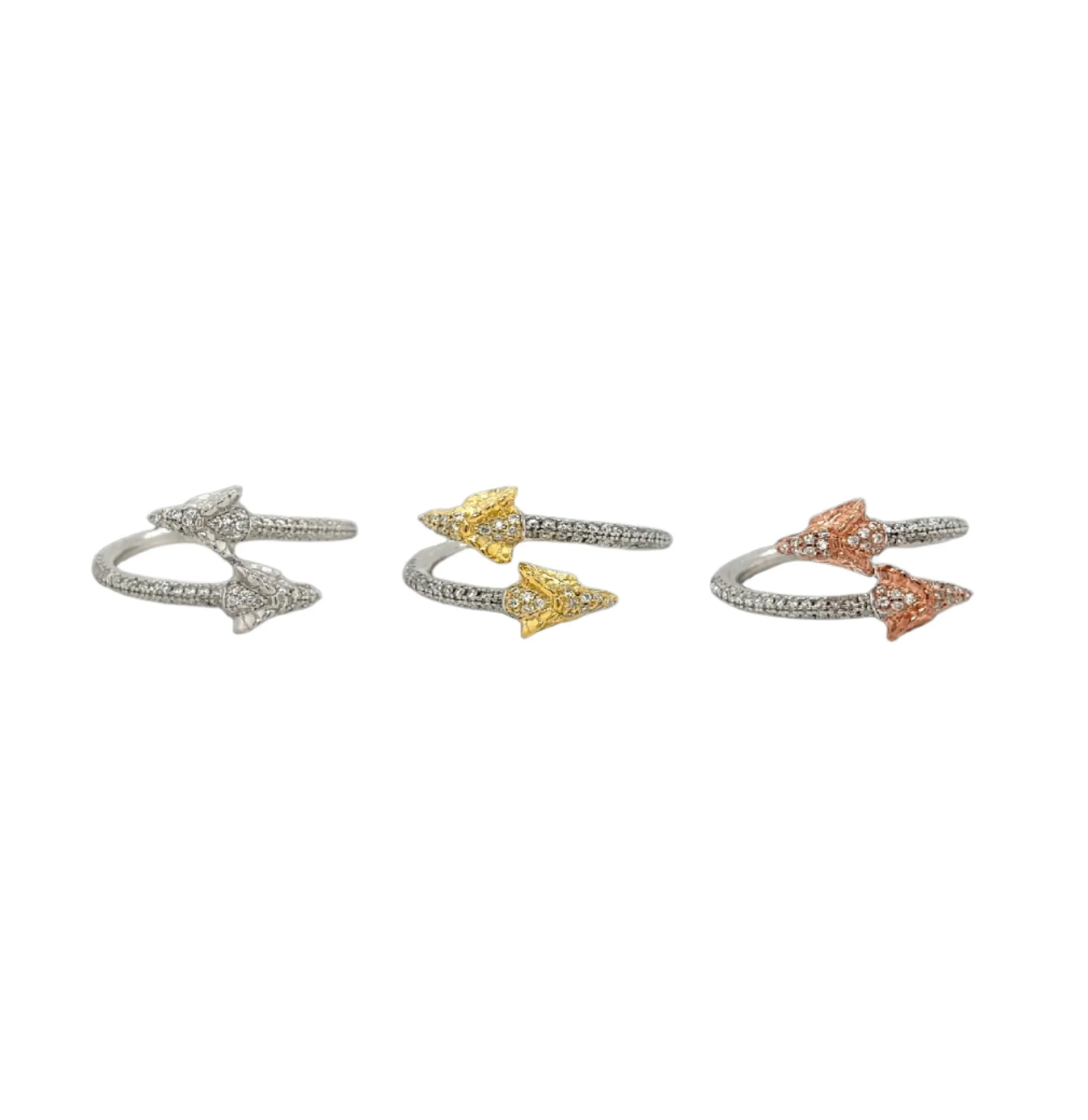Majestic Duo Lab-Created Moissanite Double Goat Head Sterling Silver Fine Ring - M1058519