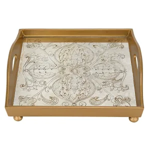 Manta Gold Glass Square Cocktail Tray