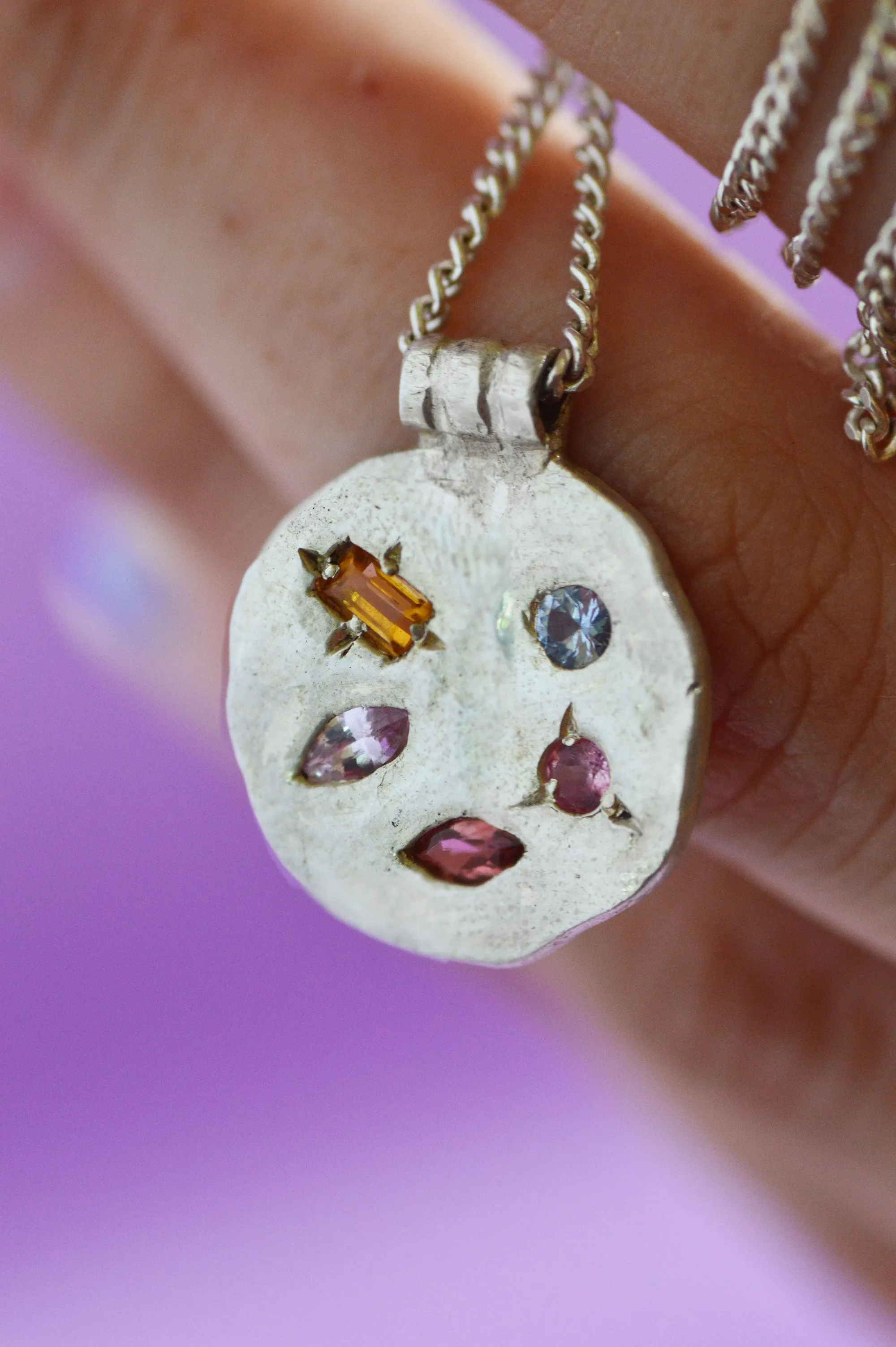Marlee Sapphire & Beryl Silver Necklace 735-2