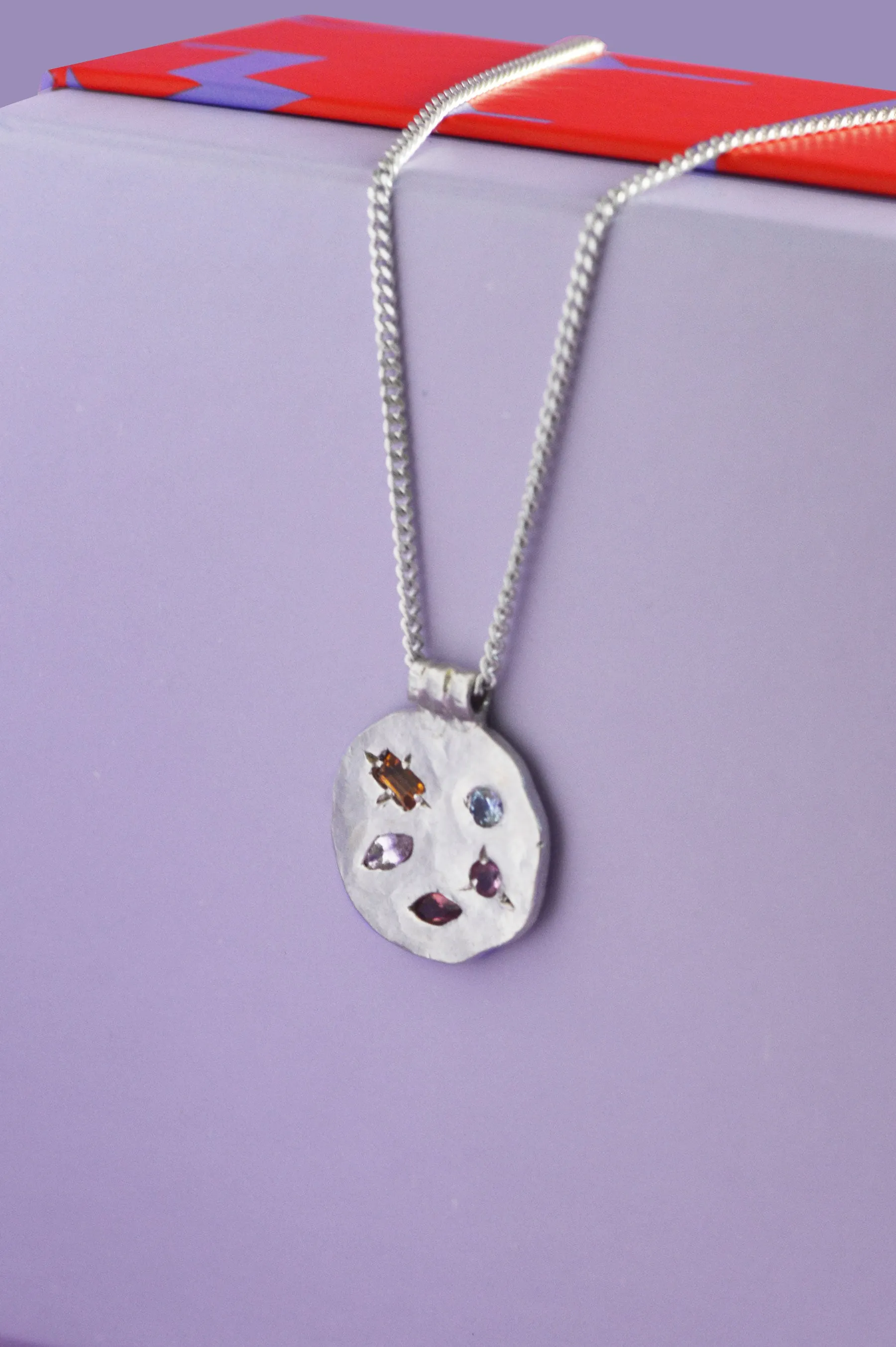 Marlee Sapphire & Beryl Silver Necklace 735-2