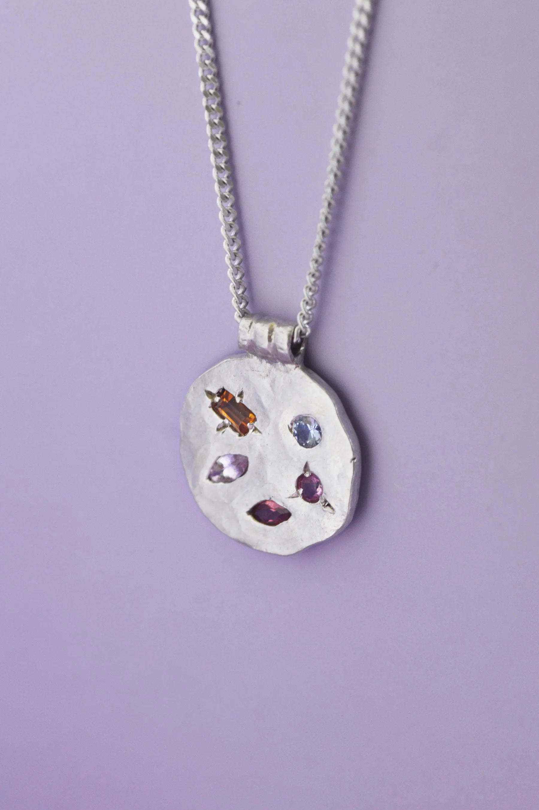Marlee Sapphire & Beryl Silver Necklace 735-2