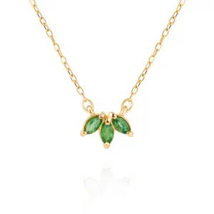 Marquise Emerald Trio Necklace