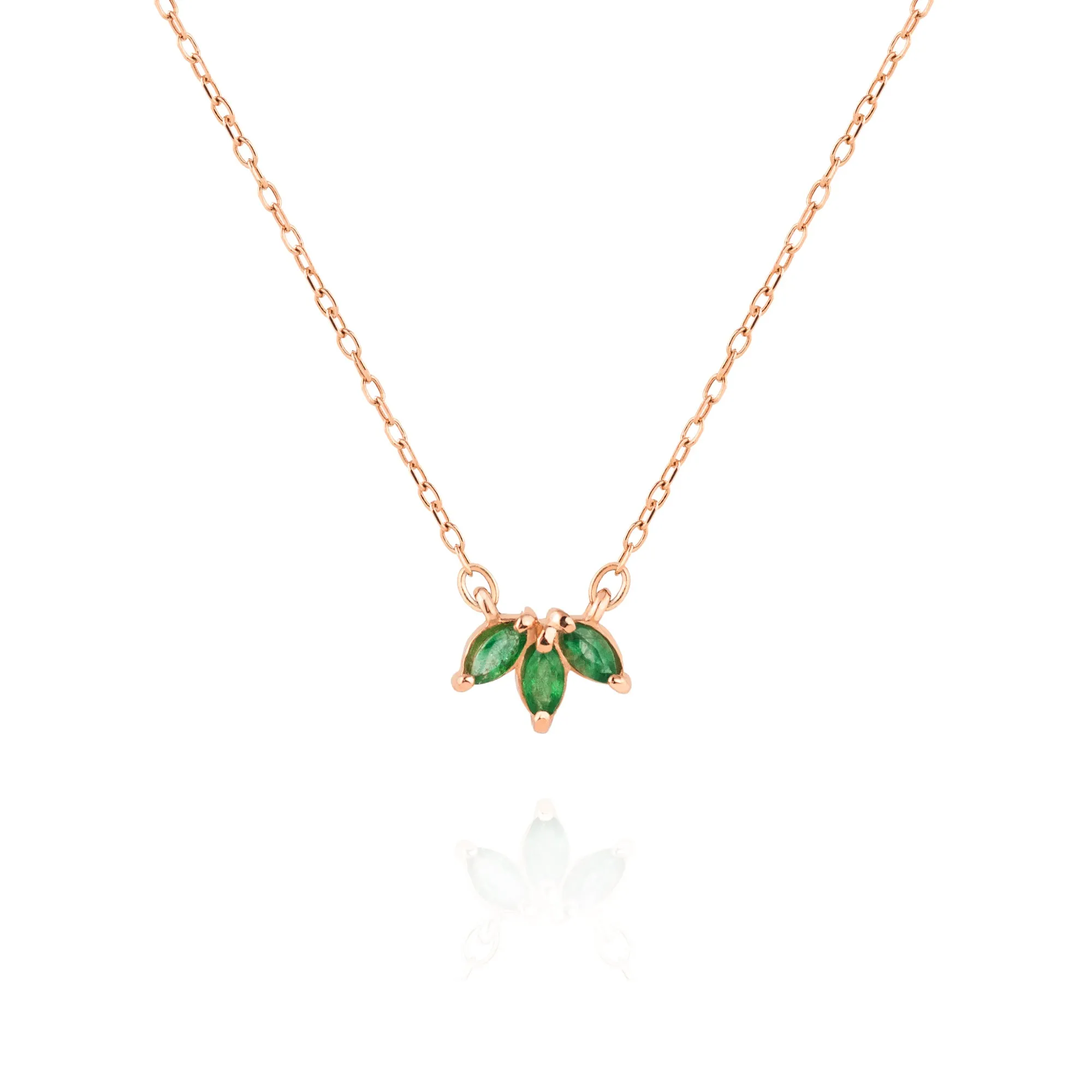 Marquise Emerald Trio Necklace