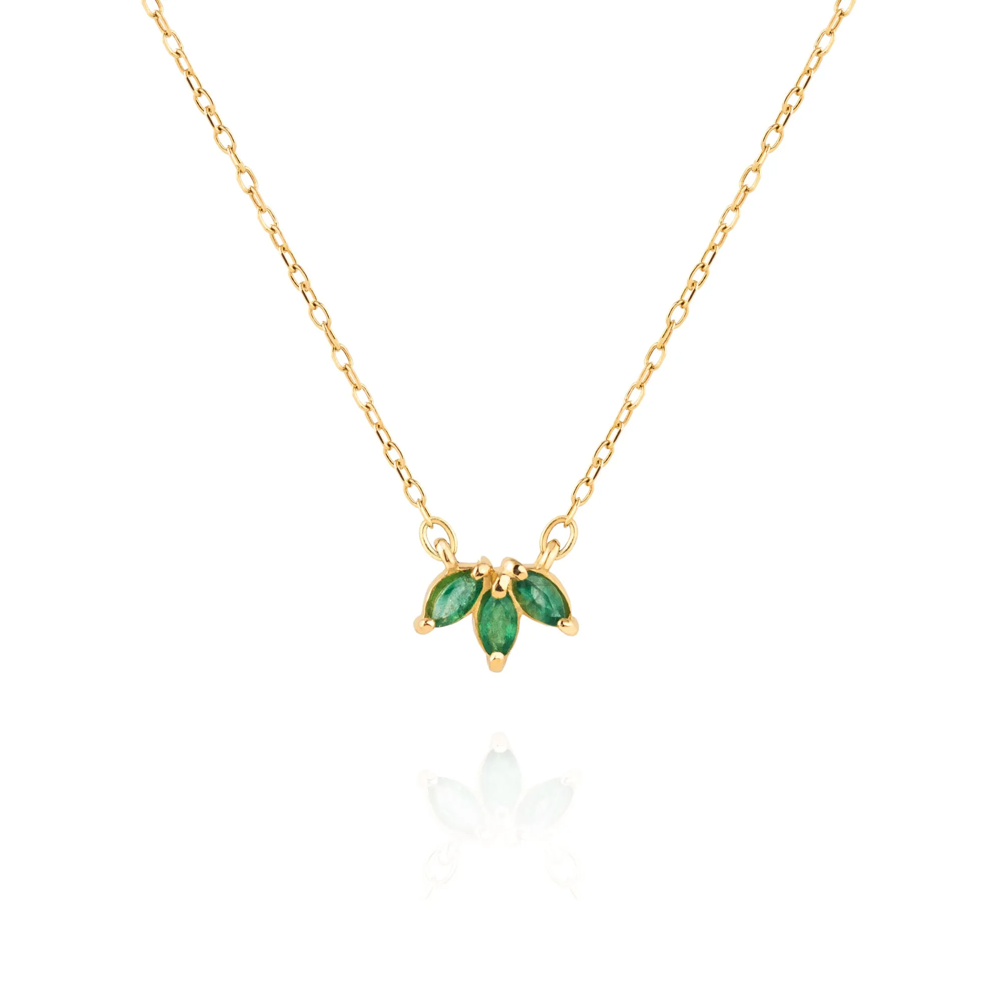 Marquise Emerald Trio Necklace
