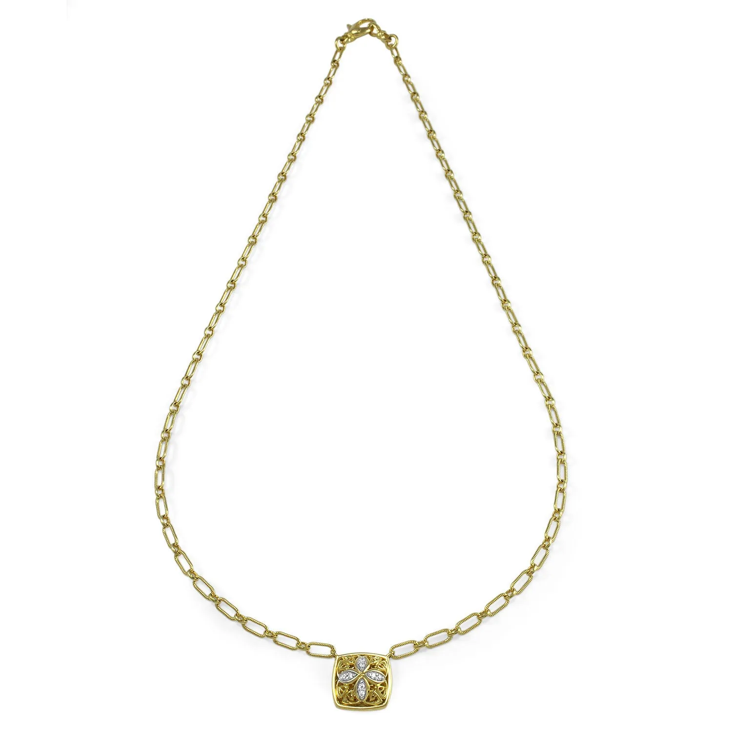 Marquise Pavé Necklace 18" - 18K Gold Vermeil   CZ Blanc