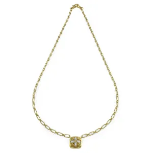Marquise Pavé Necklace 18" - 18K Gold Vermeil   CZ Blanc